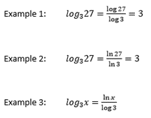 Examples of using change of base formula to find log.