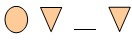 Pattern of ovals and triangles with one missing in th blank