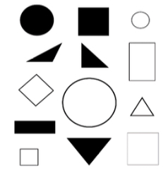 black and white shapes