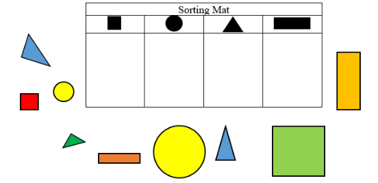 sorting mat with plane shapes