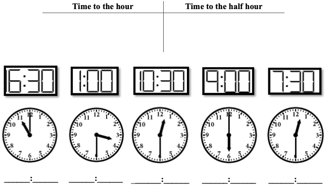 4 digital and 4 analog clocks