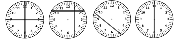 4 clocks partitioned differently
