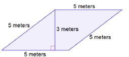 Parallelogram with side 5 meters