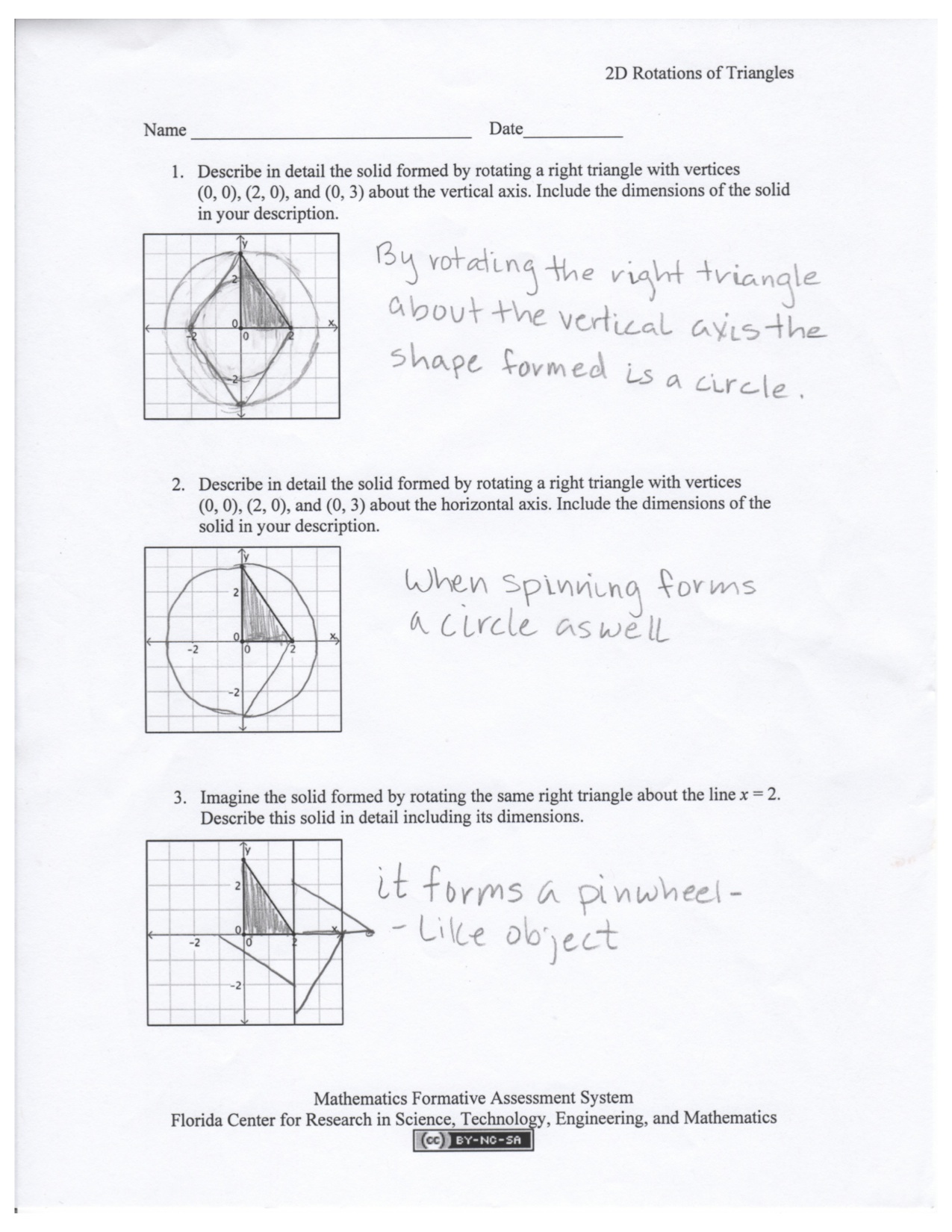 2D Rotations of Triangles