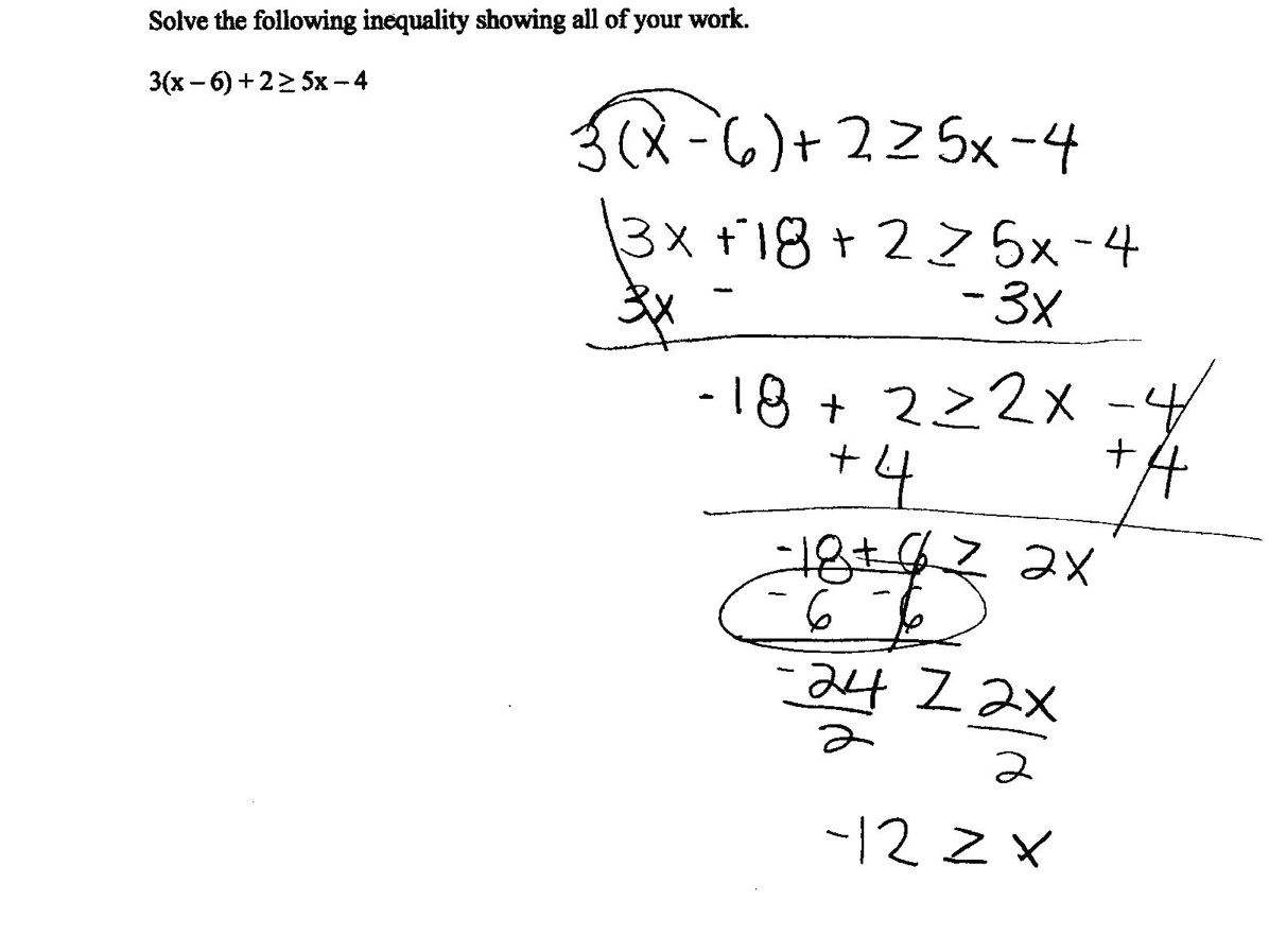 Solving a Multistep Inequality Students are asked to solve a Inside Solve Linear Inequalities Worksheet