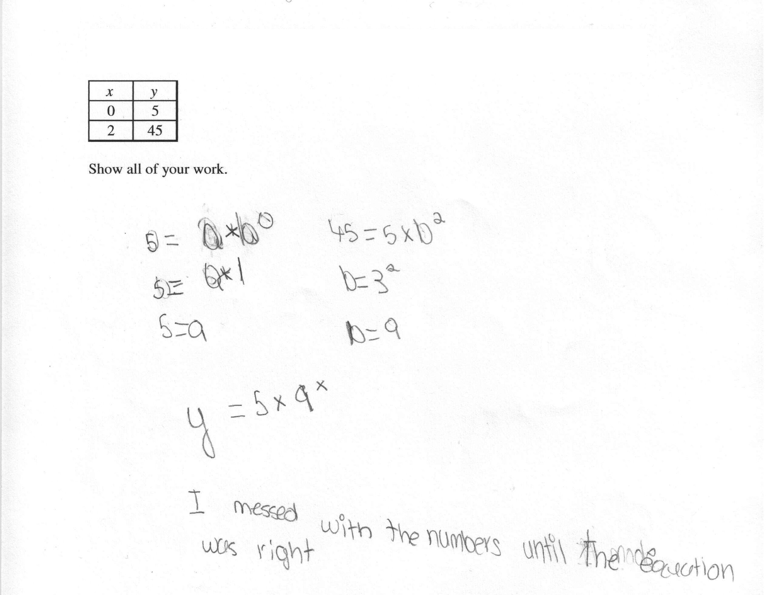 Writing an Exponential Function From a Table