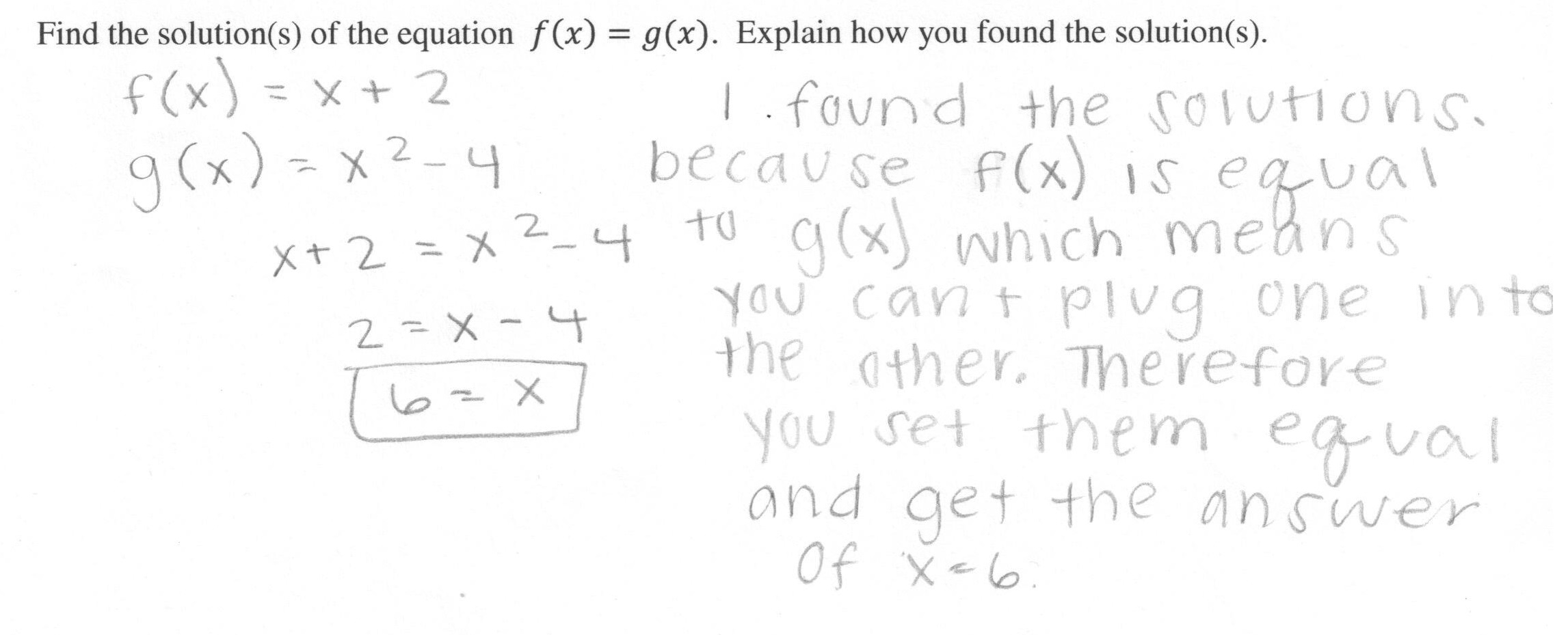 Graphs And Solutions 2 Students Are Asked To Find The Solution S Of The Equation F X G X Give