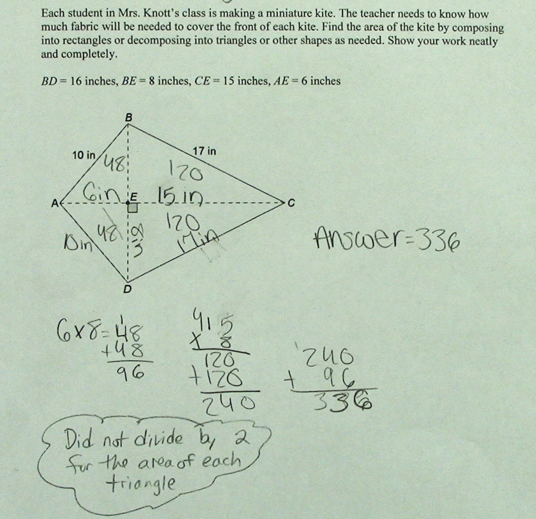 area of kite formula with sides