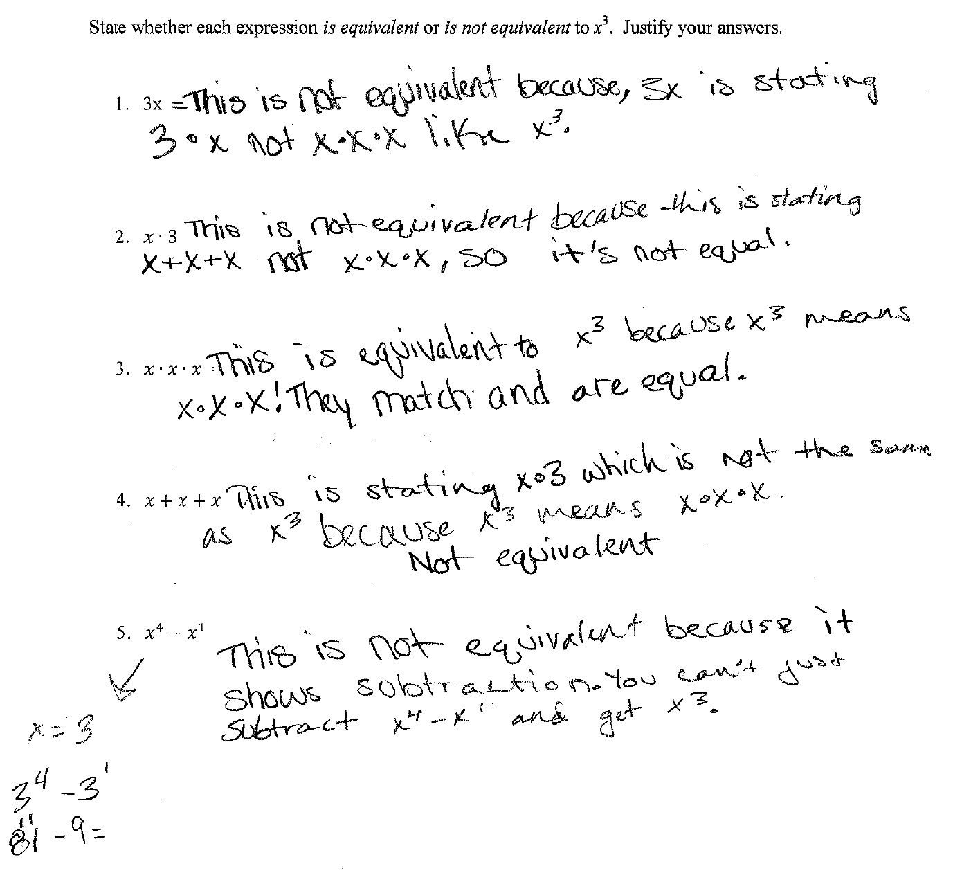 Equivalent Exponents