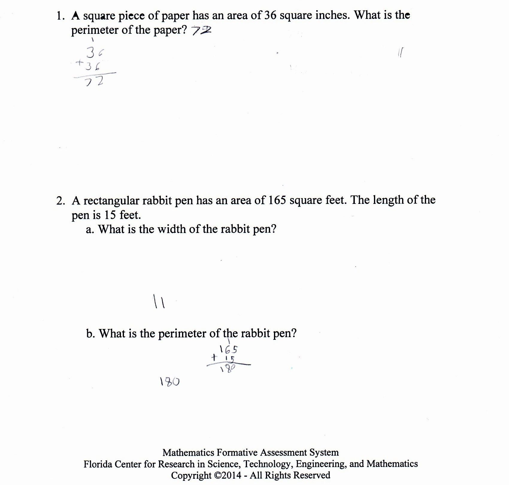Using Area and Perimeter