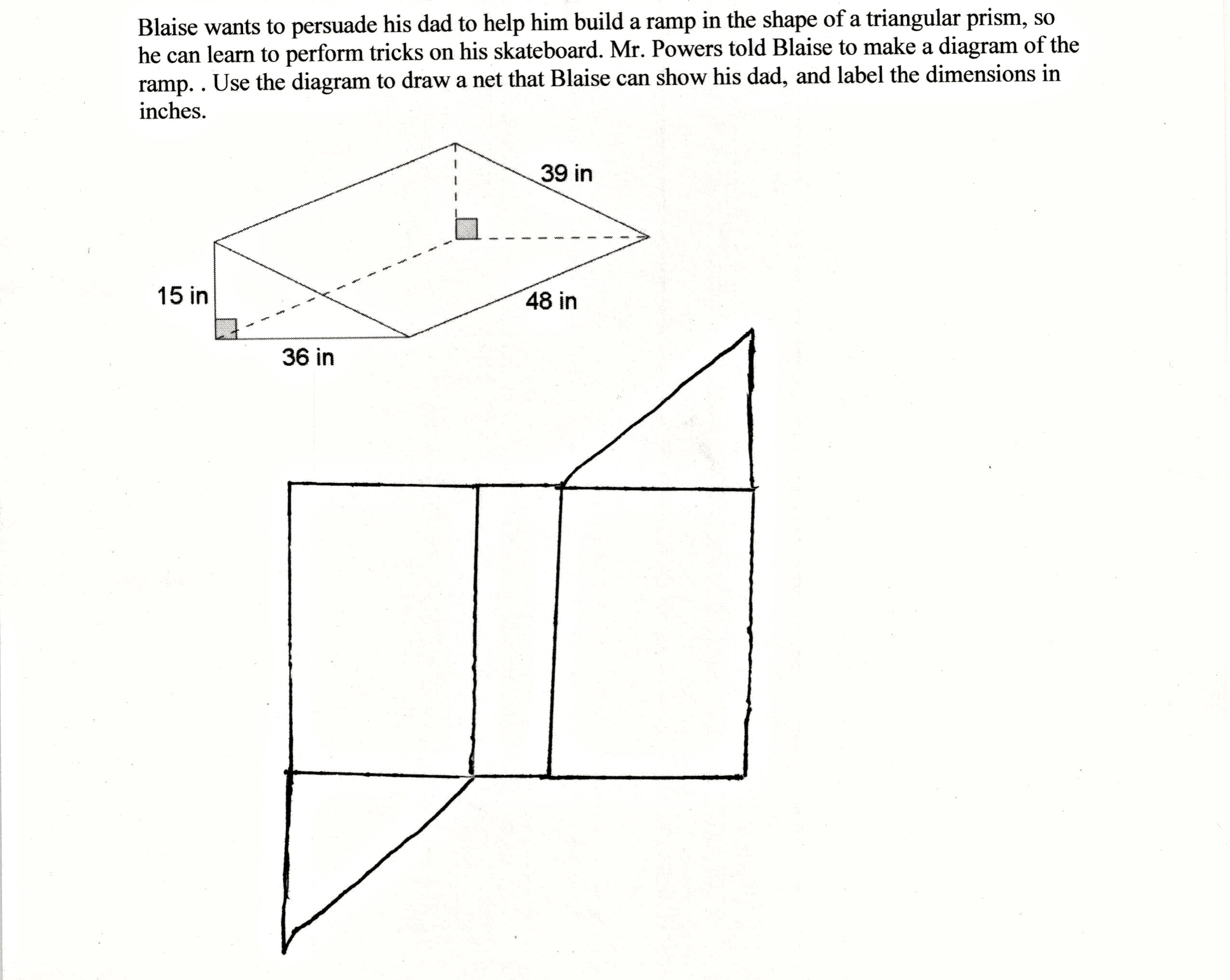 Skateboard Ramp Students Are Asked To Draw A Net Of A Three Dimensional Figure Skateboard Ramp Students Are Asked To Draw A Net Of A Three Dimensional Figure