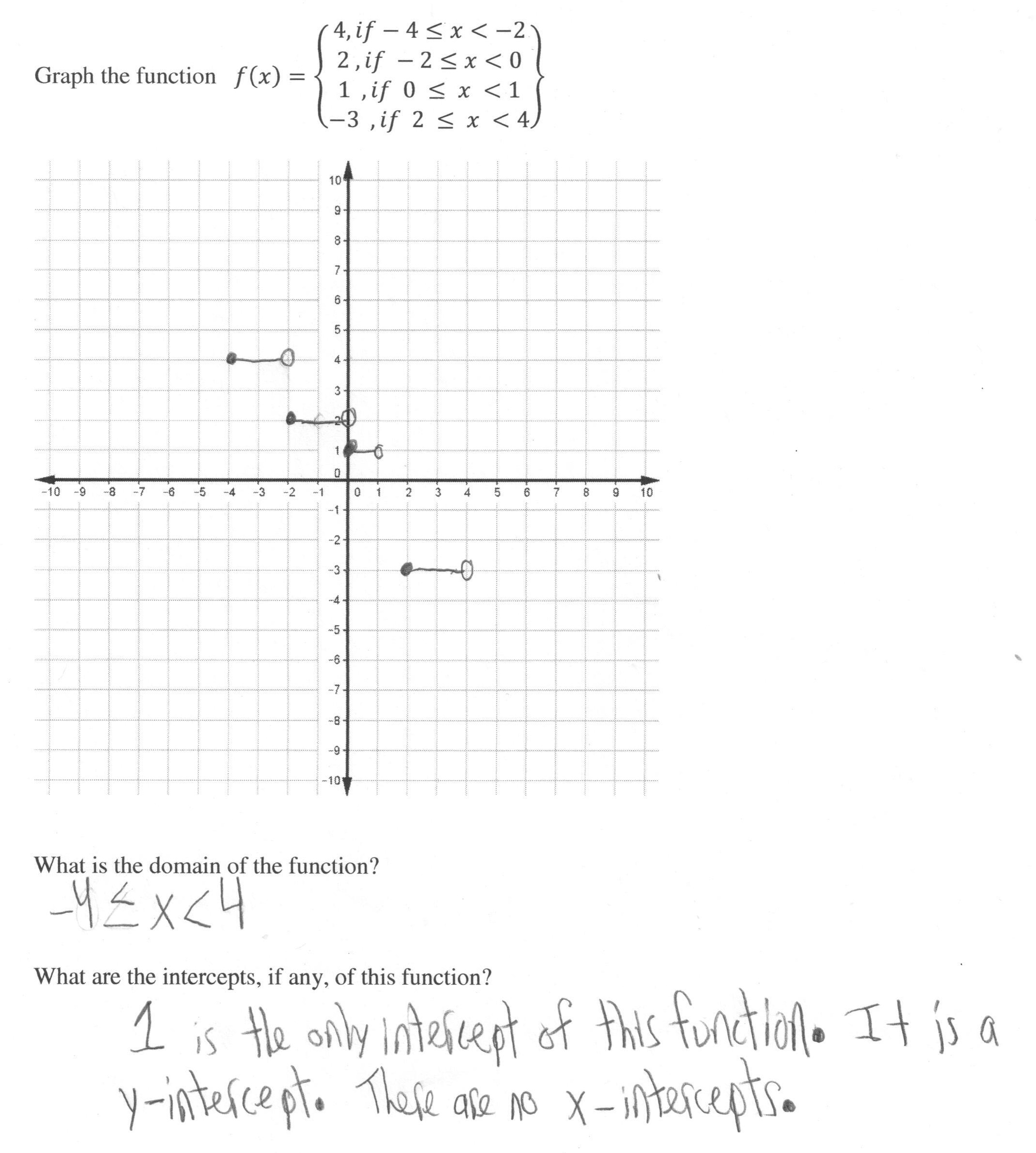 Graphing a Step Function