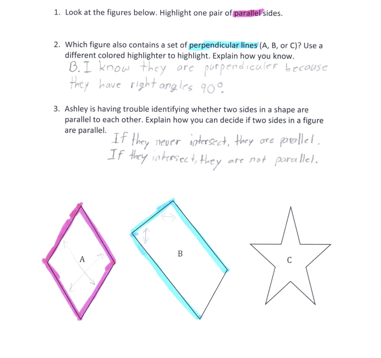 Parallel and Perpendicular Sides