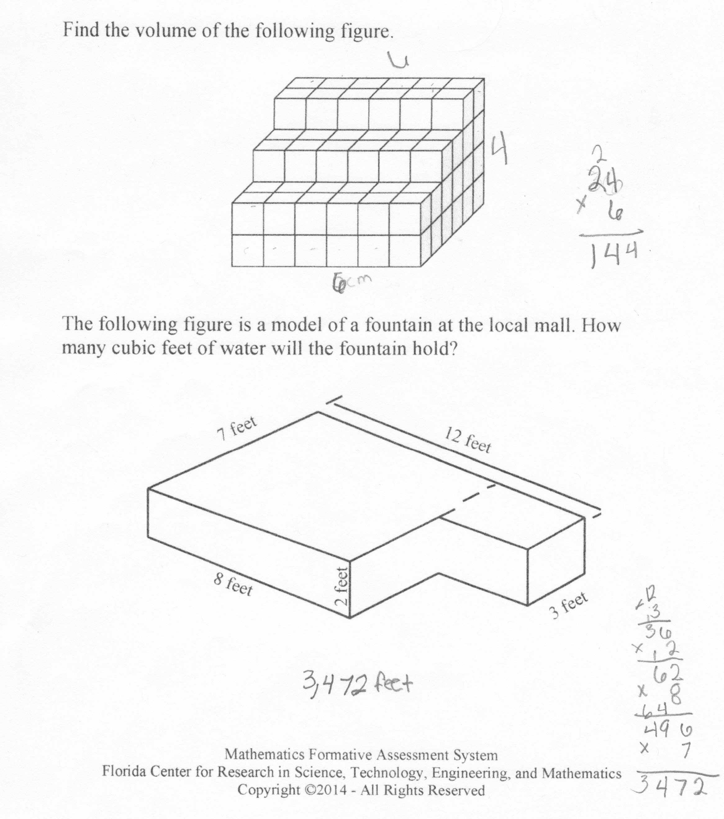 Using Additive Reasoning When Finding Volume Students are asked to Regarding Volume Of Composite Figures Worksheet