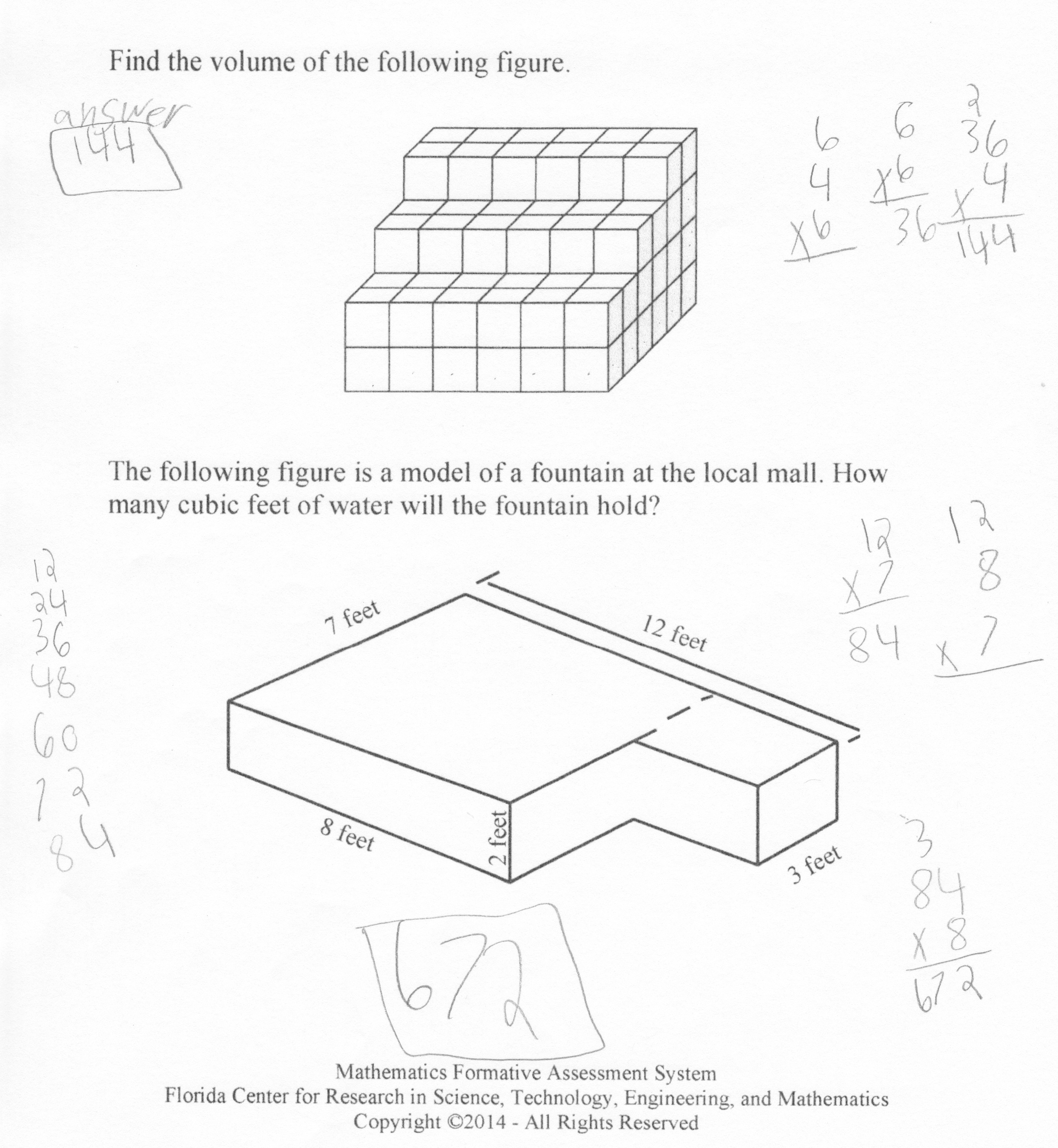 Using Additive Reasoning When Finding Volume