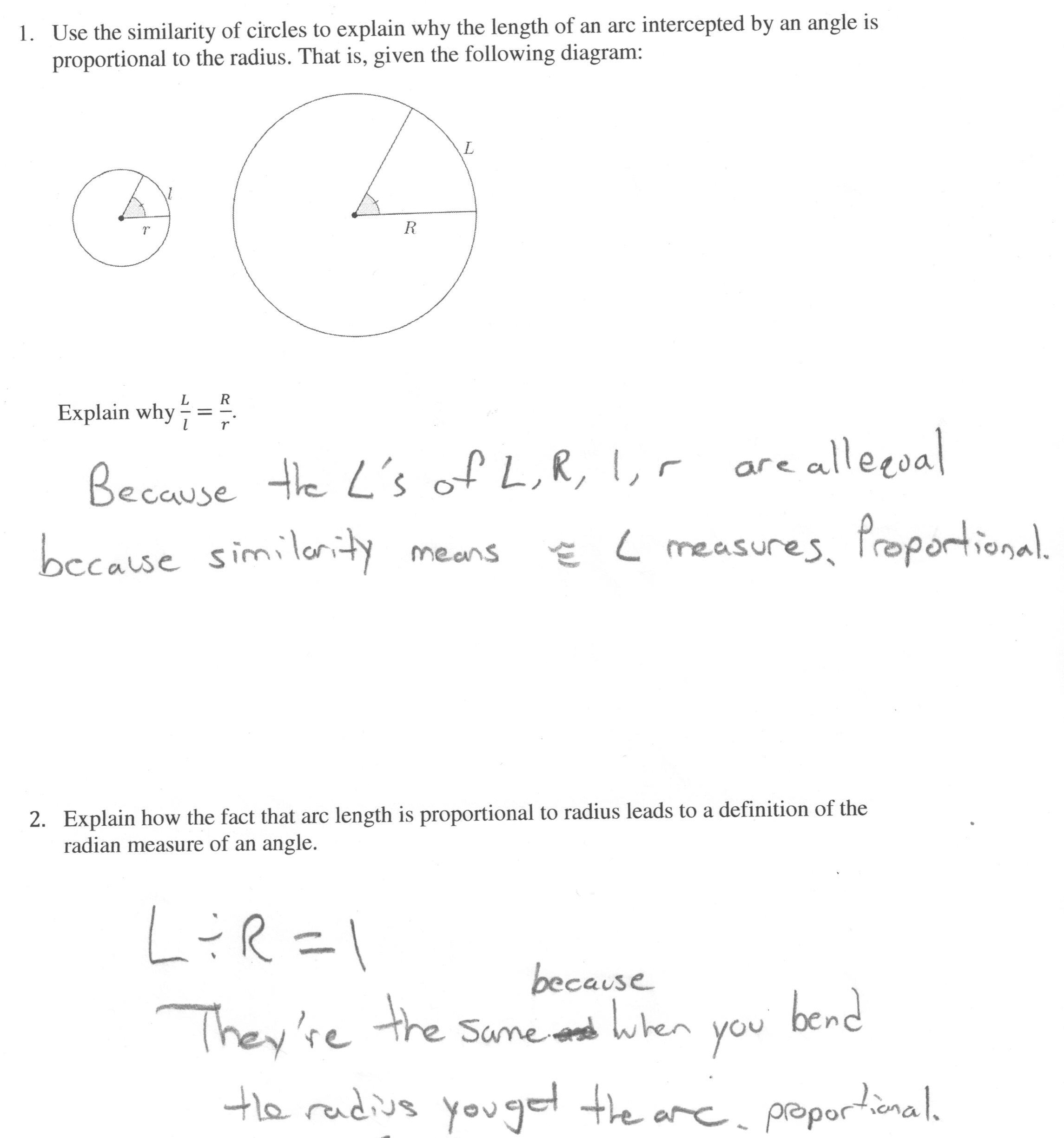 Arc Length and Radians