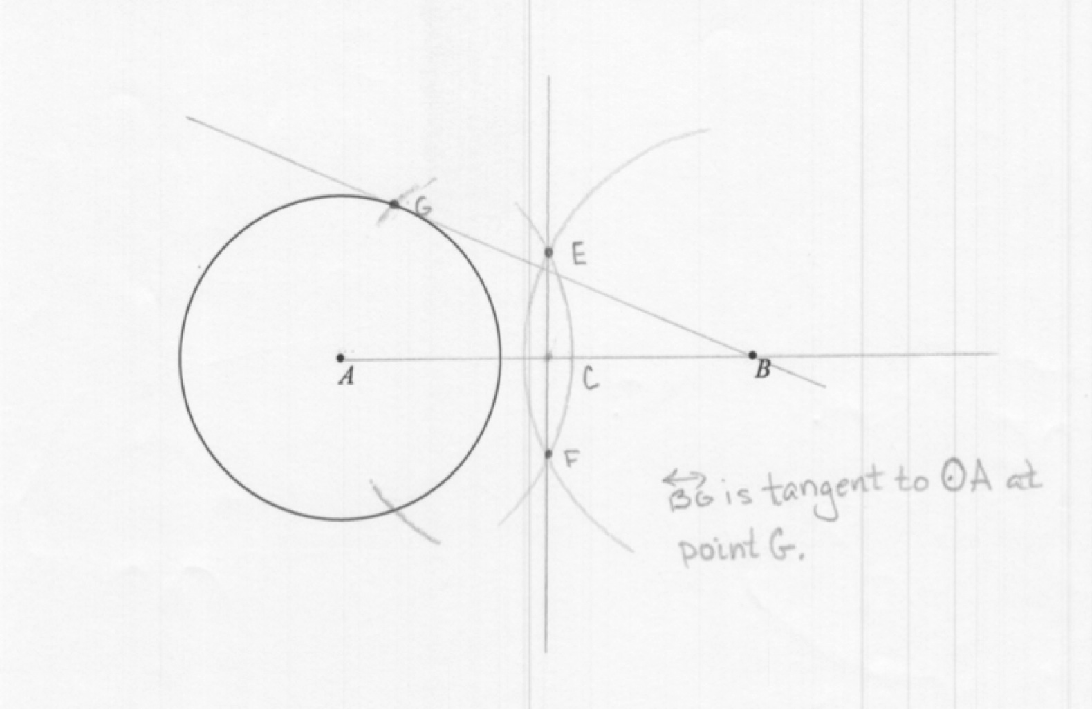 Using a Compass To Construct a Tangent Line